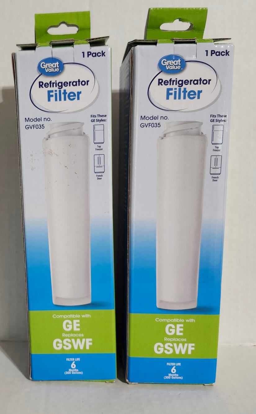 Great Value GVF035 Refrigerator Water Filter GE GSWF Replacement 2 Pack